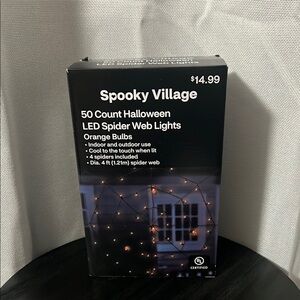 Spooky Village Halloween LED Spider Web Lights NEW